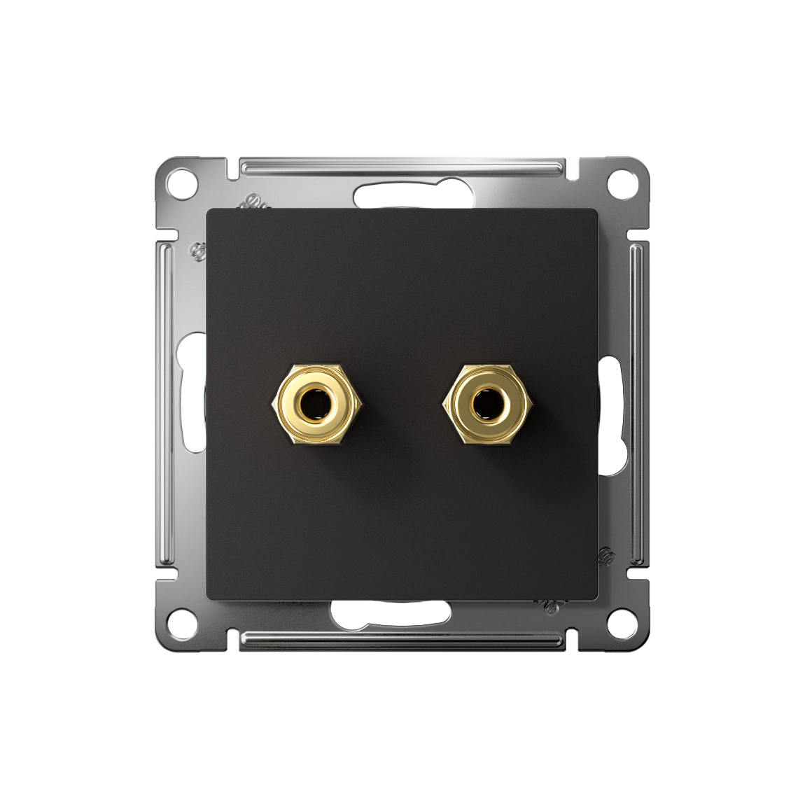 ATLASDESIGN АУДИОРОЗЕТКА двойная, КАРБОН