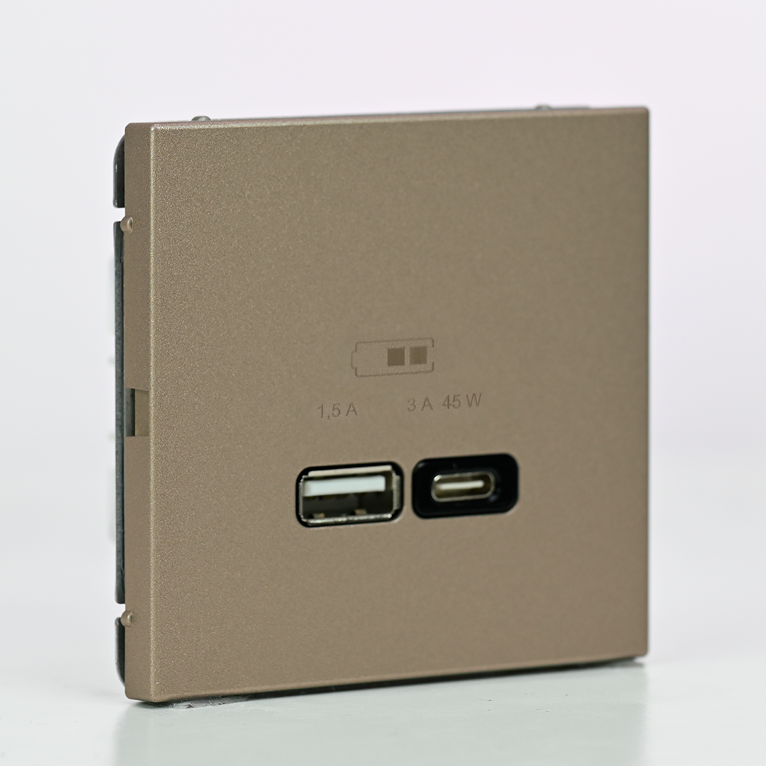 ARTGALLERY USB РОЗЕТКА A + тип-C 45Вт высокоскор.заряд. QC, PD, механизм, ШАМПАНЬ