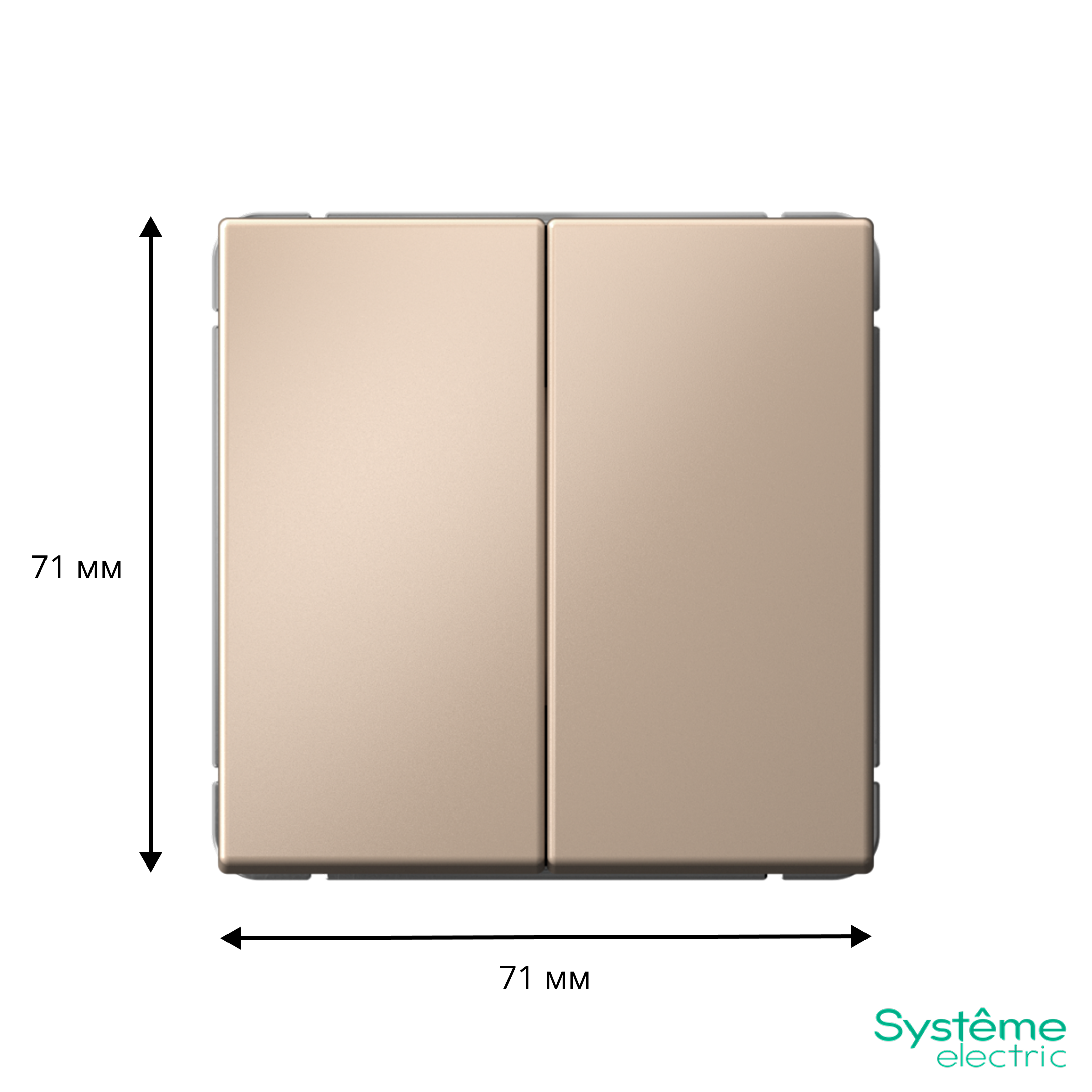 ARTGALLERY 2-клавишный ВЫКЛЮЧАТЕЛЬ, сх.5, 10АХ, механизм, ПЕСОЧНЫЙ