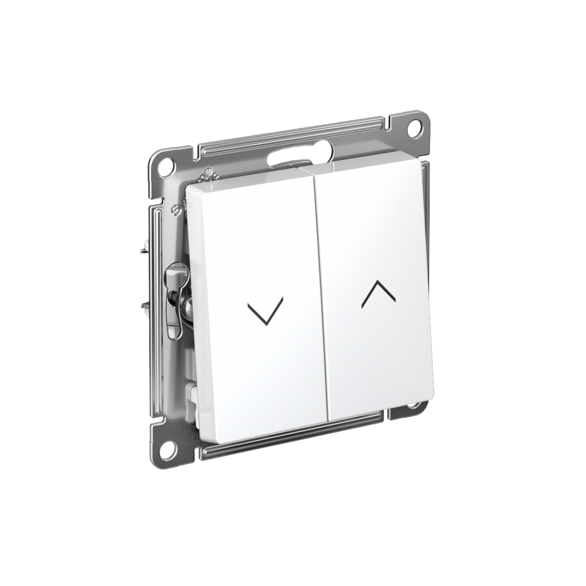 ATLASDESIGN 2-клавишный ВЫКЛЮЧАТЕЛЬ ДЛЯ ЖАЛЮЗИ, сх.4, 10А, механизм, БЕЛЫЙ