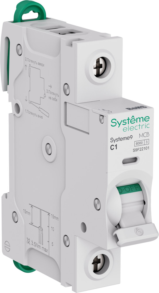 Systeme9 Автоматический выключатель (АВ) C 1A 1P 6kA 230В