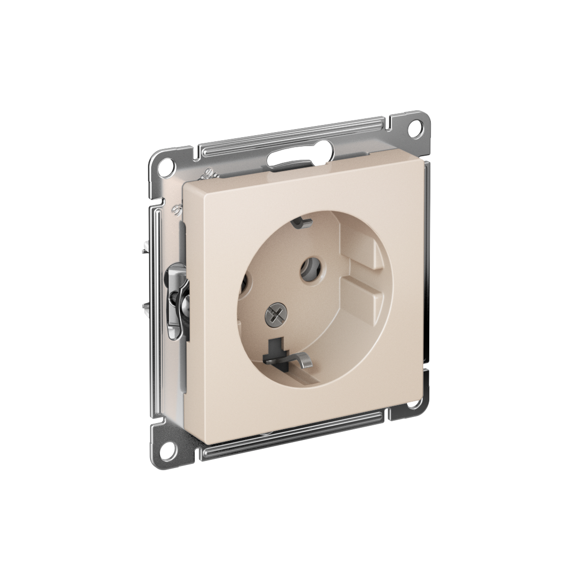 ATLASDESIGN РОЗЕТКА с заземлением без шторок, 16А, механизм, БЕЖЕВЫЙ