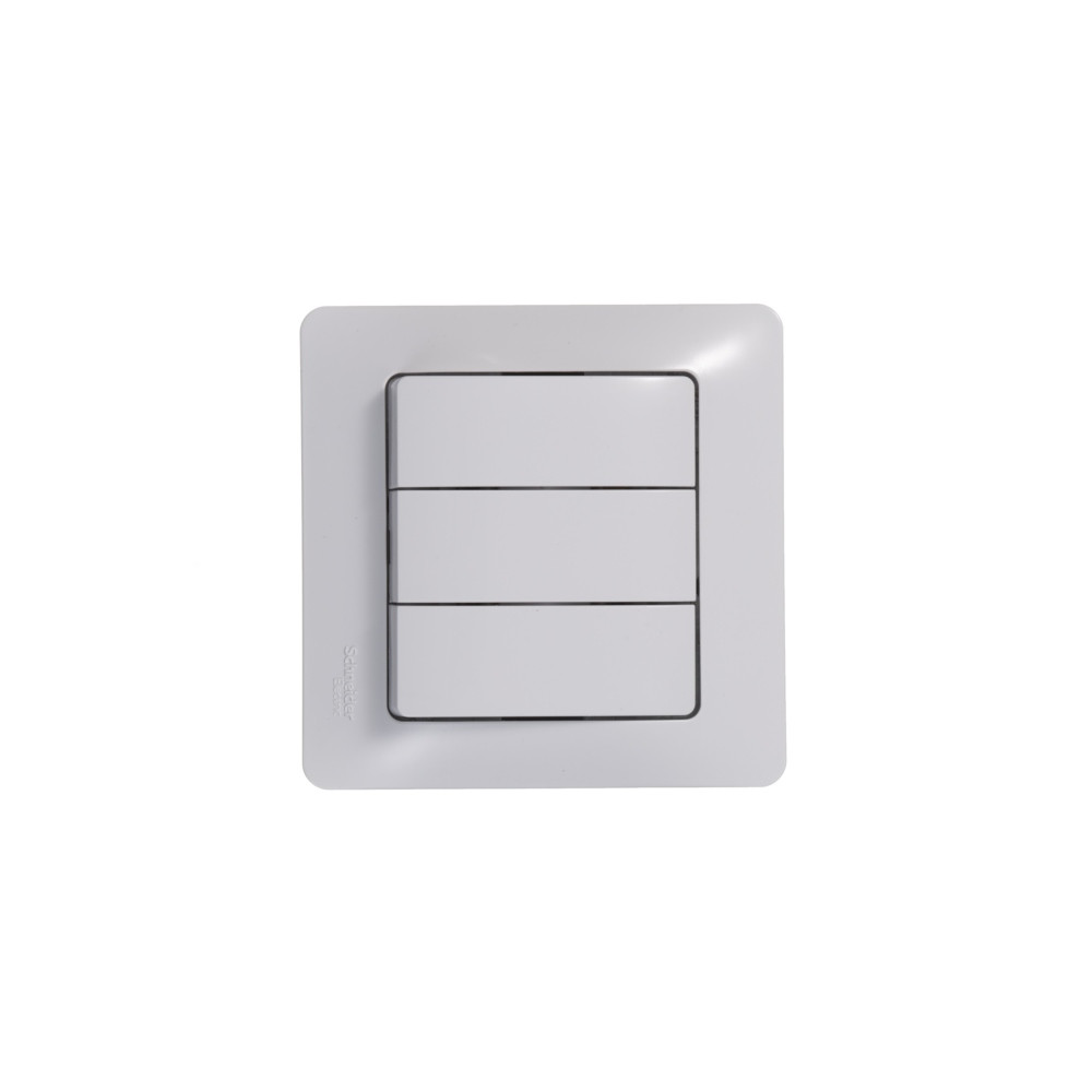 GLOSSA 3-клавишный ВЫКЛЮЧАТЕЛЬ, сх.1+1+1, 10АХ, механизм, БЕЛЫЙ