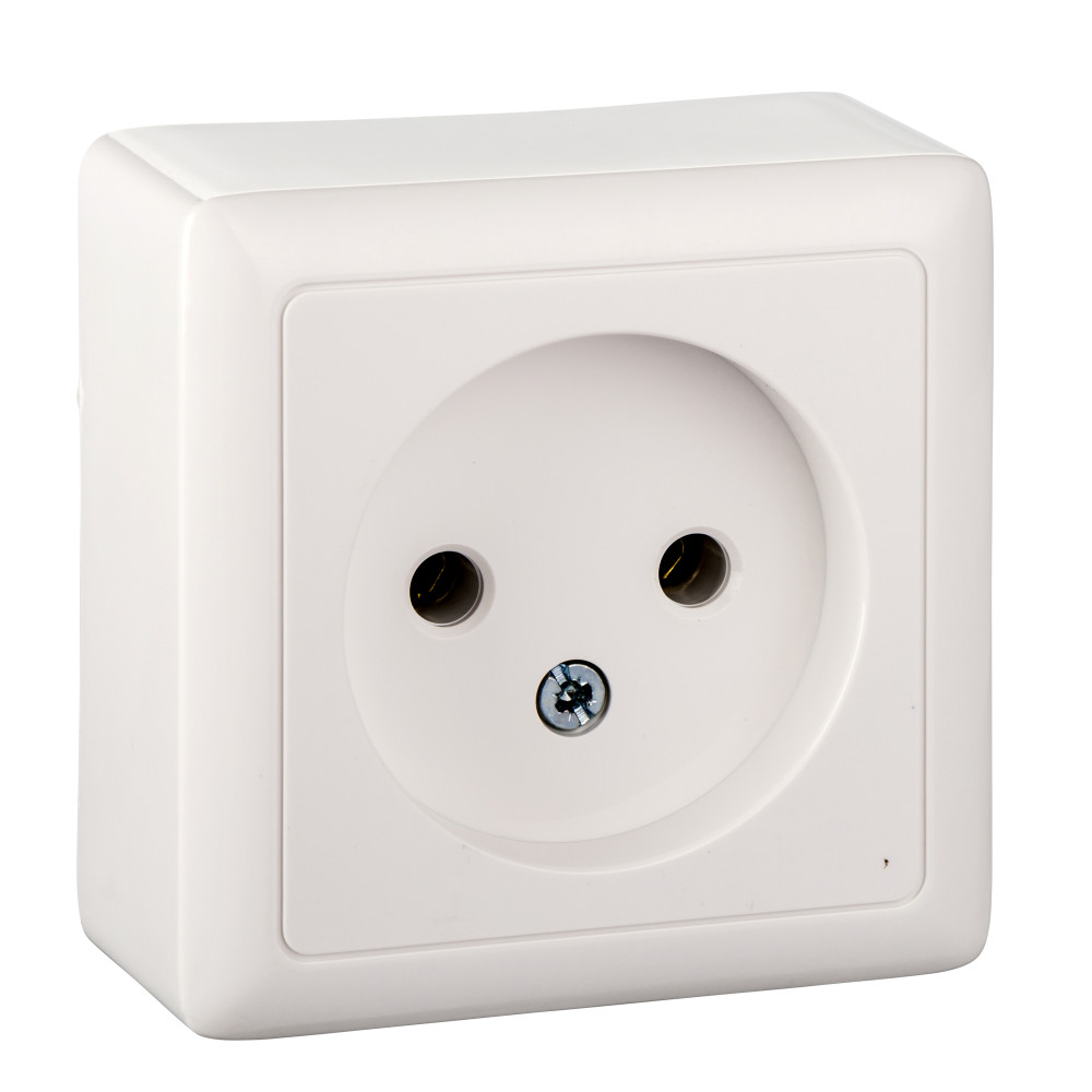 ХИТ О/У РОЗЕТКА без заземления без шторок, ИЗОЛ.ПЛ., 10А, 250В, БЕЛЫЙ