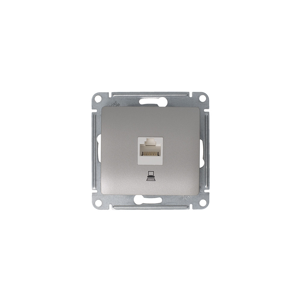 GLOSSA РОЗЕТКА компьютерная RJ45 кат. 5e, механизм, ПЛАТИНА
