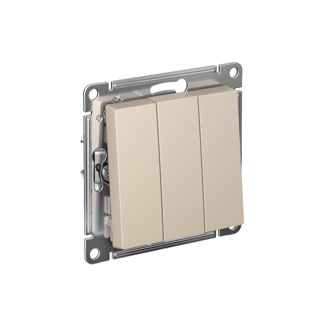 ATLASDESIGN 3-клавишный ВЫКЛЮЧАТЕЛЬ, сх.1+1+1, 10АХ, механизм, ПЕСОЧНЫЙ