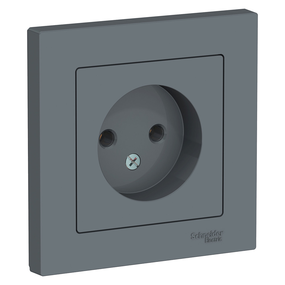 ATLASDESIGN РОЗЕТКА без заземления без шторок, 16А, в сборе, ГРИФЕЛЬ