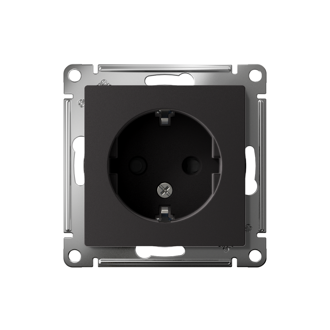 ATLASDESIGN РОЗЕТКА с заземлением со шторками, 16А, механизм, КАРБОН