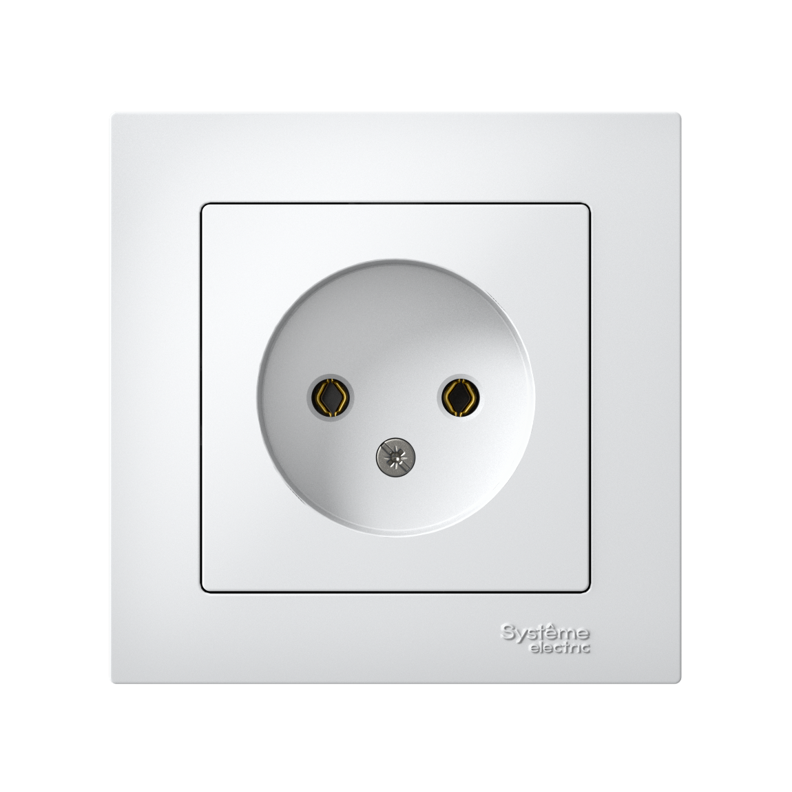 ATLASDESIGN РОЗЕТКА без заземления без шторок, 16А, в сборе, БЕЛЫЙ