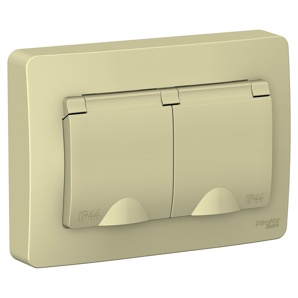 Розетка IP44 "Blanca" С/У с ЗК 2-я (250В, 16А, защит.шторки)