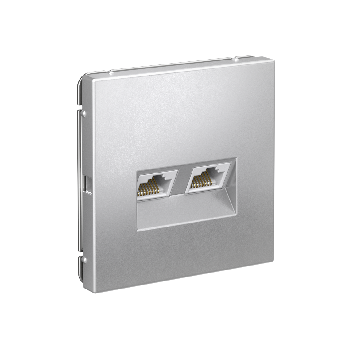 ARTGALLERY РОЗЕТКА двойная компьютерная RJ45+RJ45, кат. 5е, механизм, АЛЮМИНИЙ