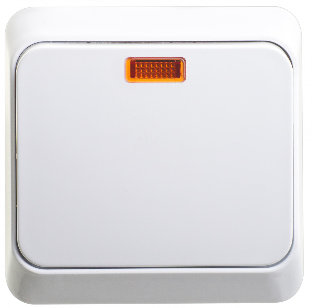 ЭТЮД О/У 1-клавишный ВЫКЛЮЧАТЕЛЬ с подсветкой 10 АХ, БЕЛЫЙ