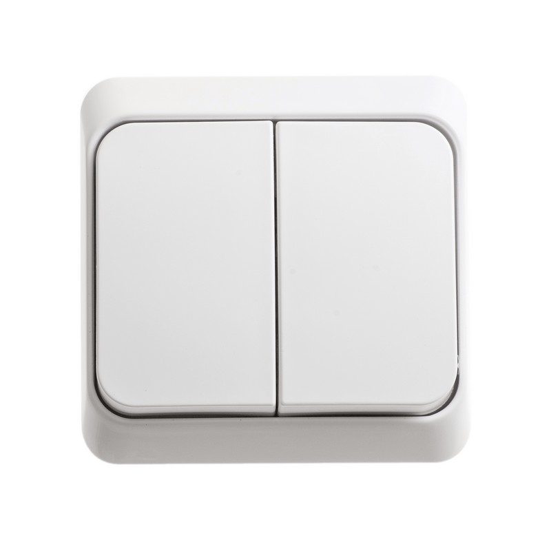 ЭТЮД О/У 2-клавишный ВЫКЛЮЧАТЕЛЬ с подсветкой 10 АХ, БЕЛЫЙ