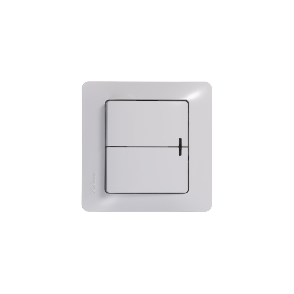GLOSSA 2-клавишный ВЫКЛЮЧАТЕЛЬ с подсветкой, сх.5а, 10АХ, механизм, БЕЛЫЙ