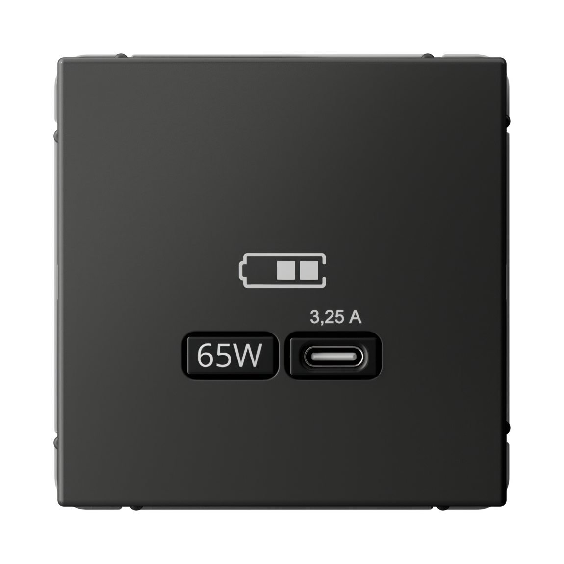 ARTGALLERY USB РОЗЕТКА тип-С 65Вт высокоскор.заряд. QC, PD, механизм, БАЗАЛЬТ