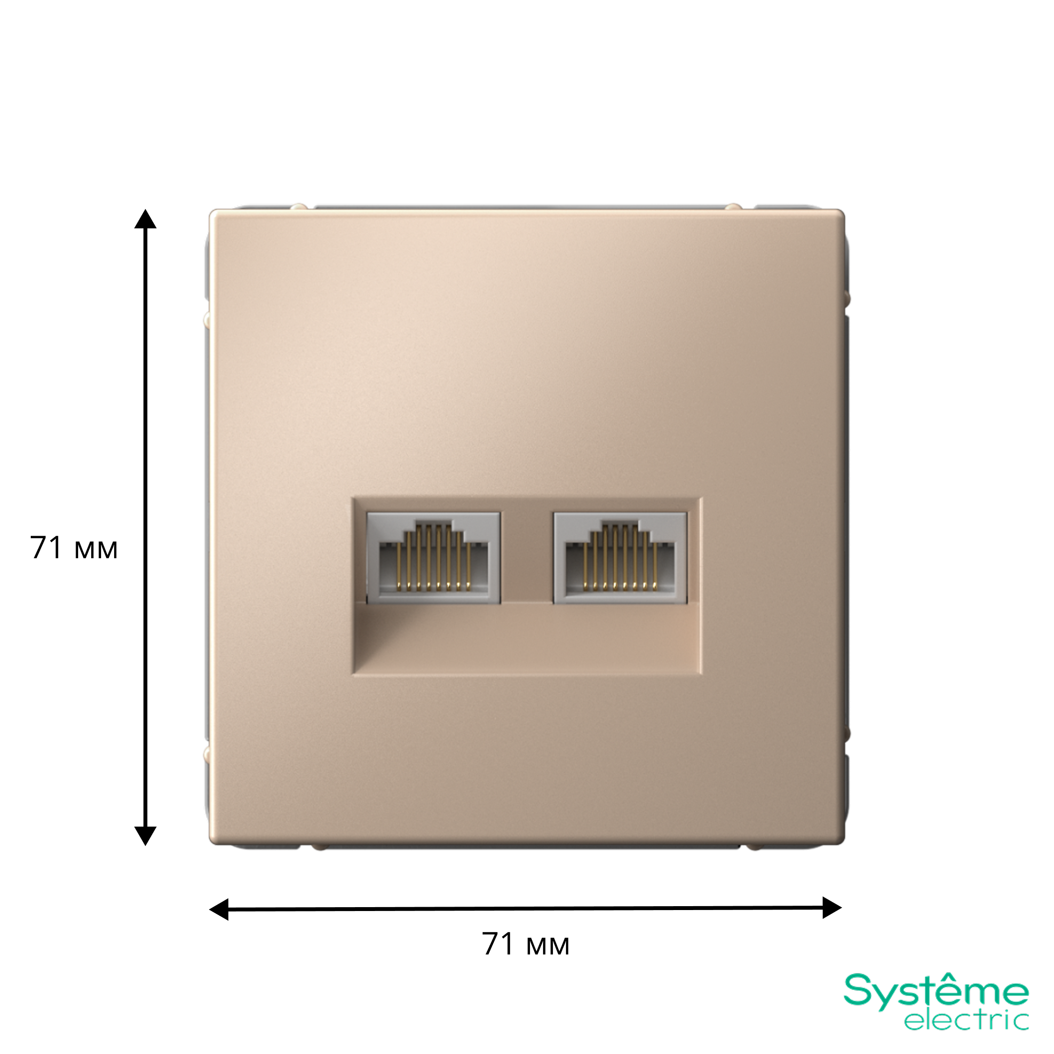 ARTGALLERY РОЗЕТКА двойная компьютерная RJ45+RJ45, кат. 5е, механизм, ПЕСОЧНЫЙ