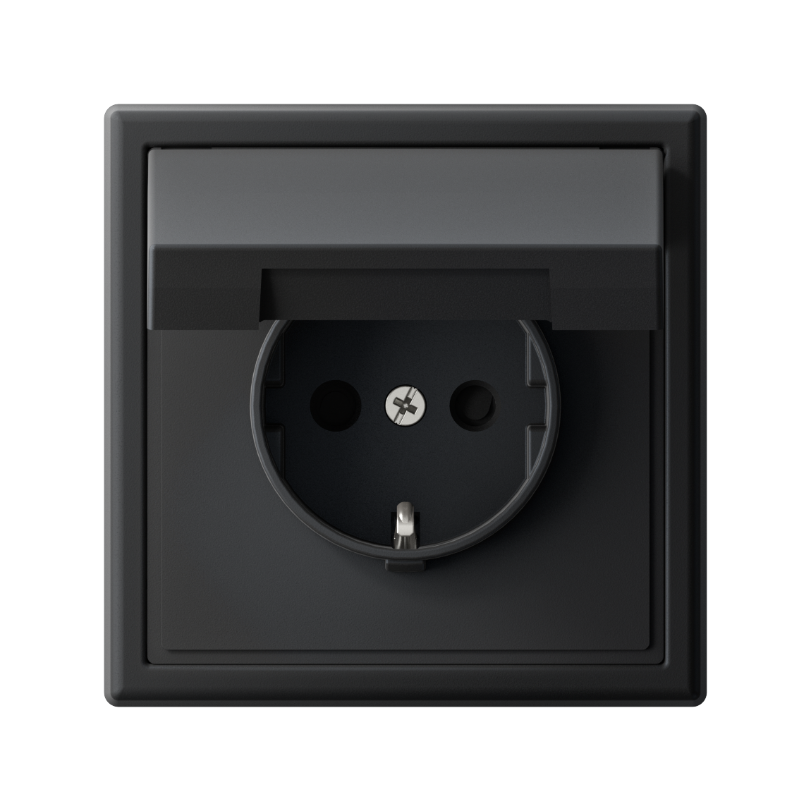ARTGALLERY РОЗЕТКА с заземл. со шторк. с крышк., 16А, IP20,  механизм, быстрозажим. клем., КАРБОН