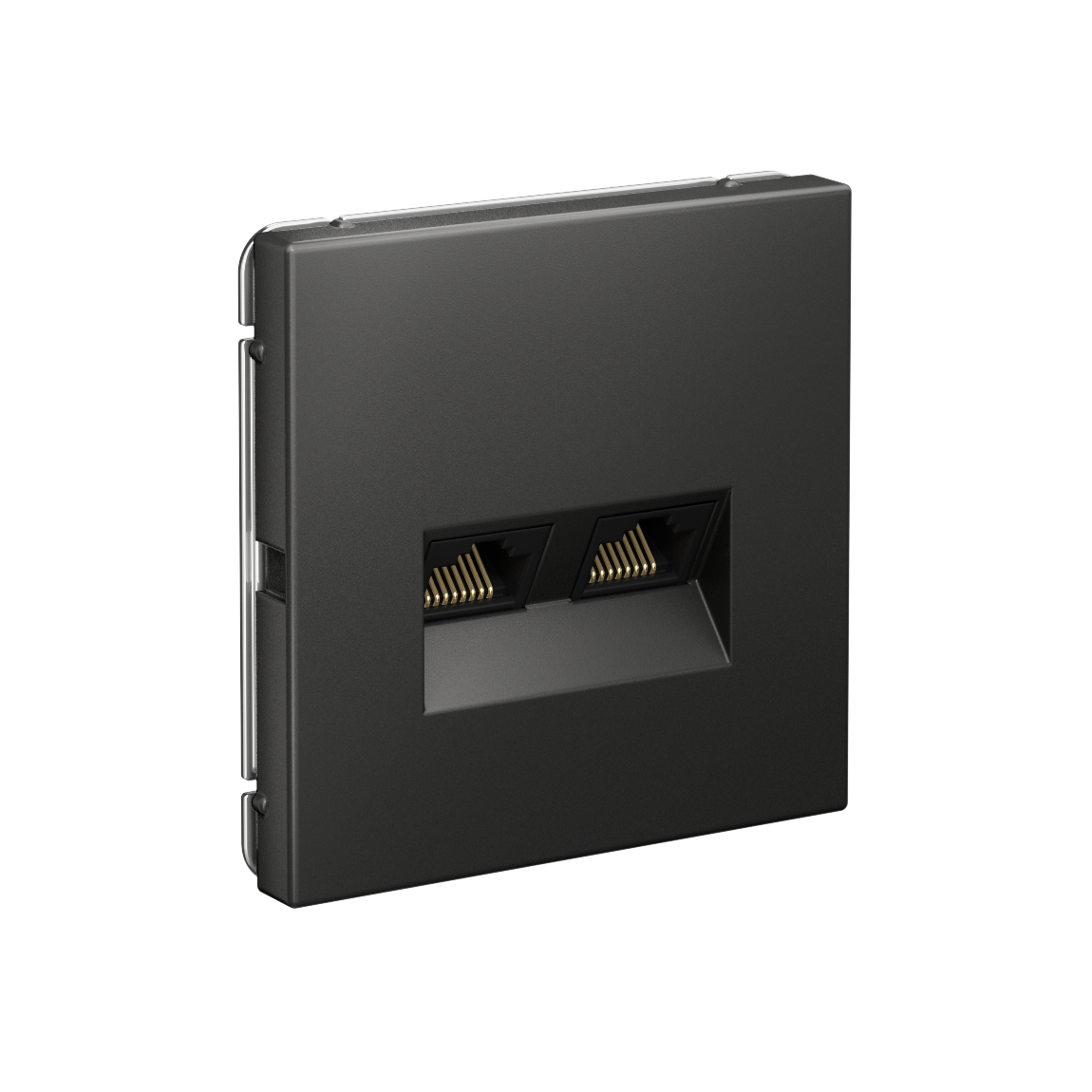 ARTGALLERY РОЗЕТКА двойная компьютерная RJ45+RJ45, кат. 5е, механизм, БАЗАЛЬТ