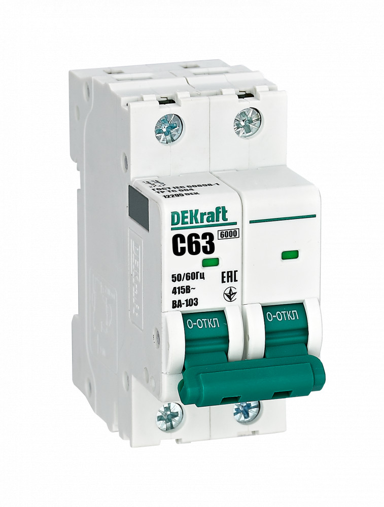 Автоматический выключатель ВА-103 2P 63А C 6кА новый