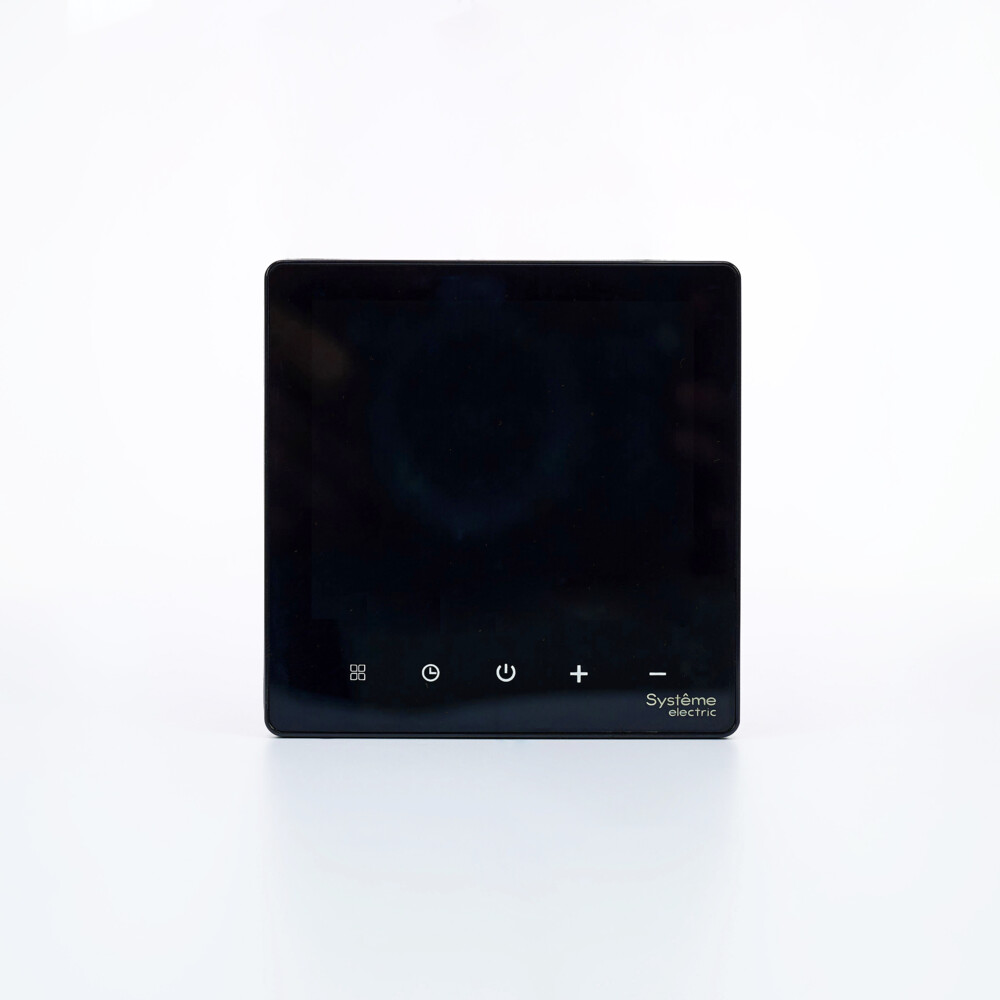 ARTGALLERY ТЕРМОСТАТ Wi-Fi электронный для теплого пола, 16A, в сборе, ЧЁРНЫЙ