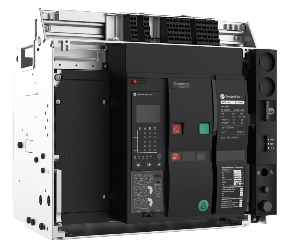 ВОЗДУШНЫЙ АВТ.ВЫКЛ.SYSTEMEPACT ACB16N 1000A 4P 6.0E ВЫК,ГП MCH+MX+XF AC230V