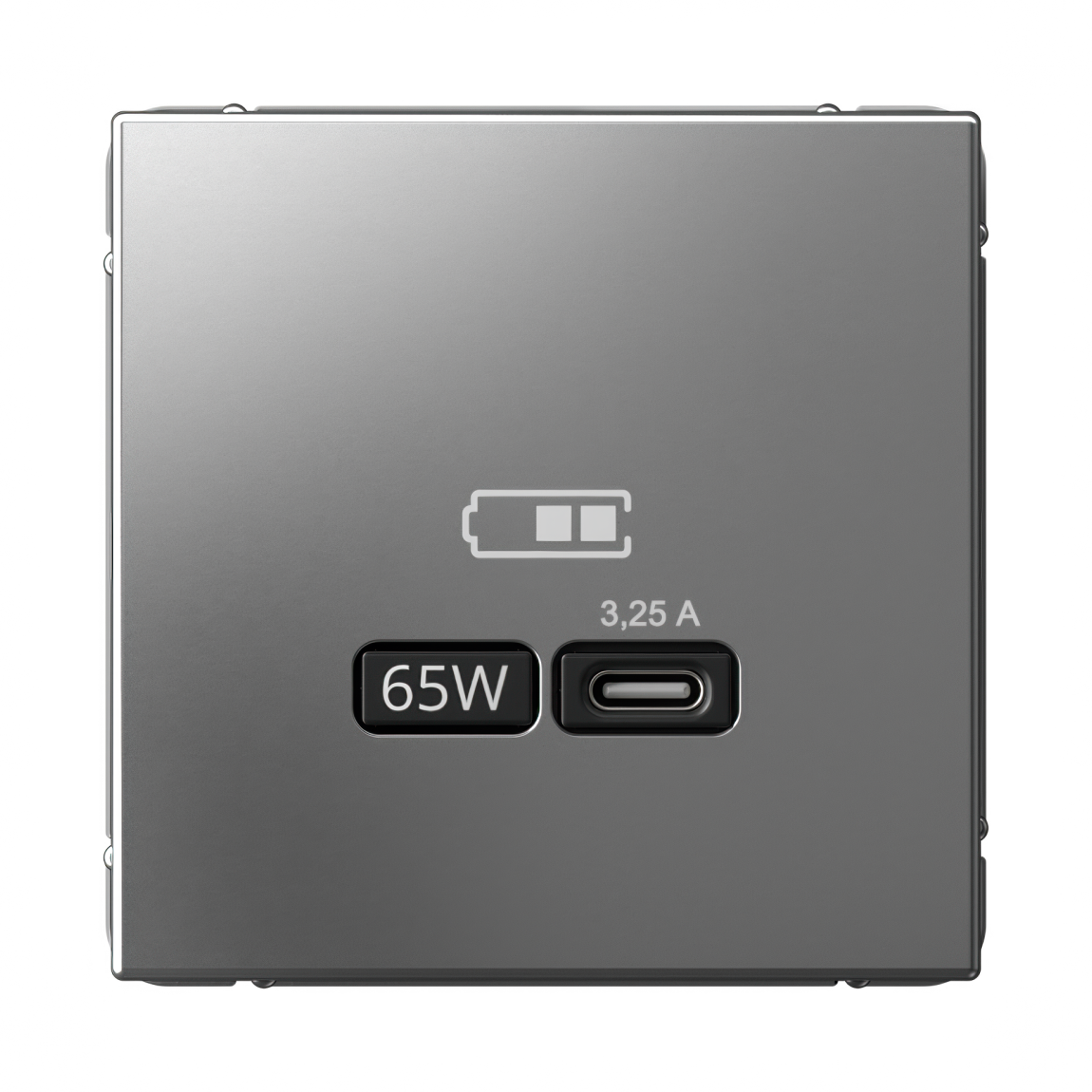 ARTGALLERY USB РОЗЕТКА тип-С 65Вт высокоскор.заряд. QC, PD, механизм, СТАЛЬ
