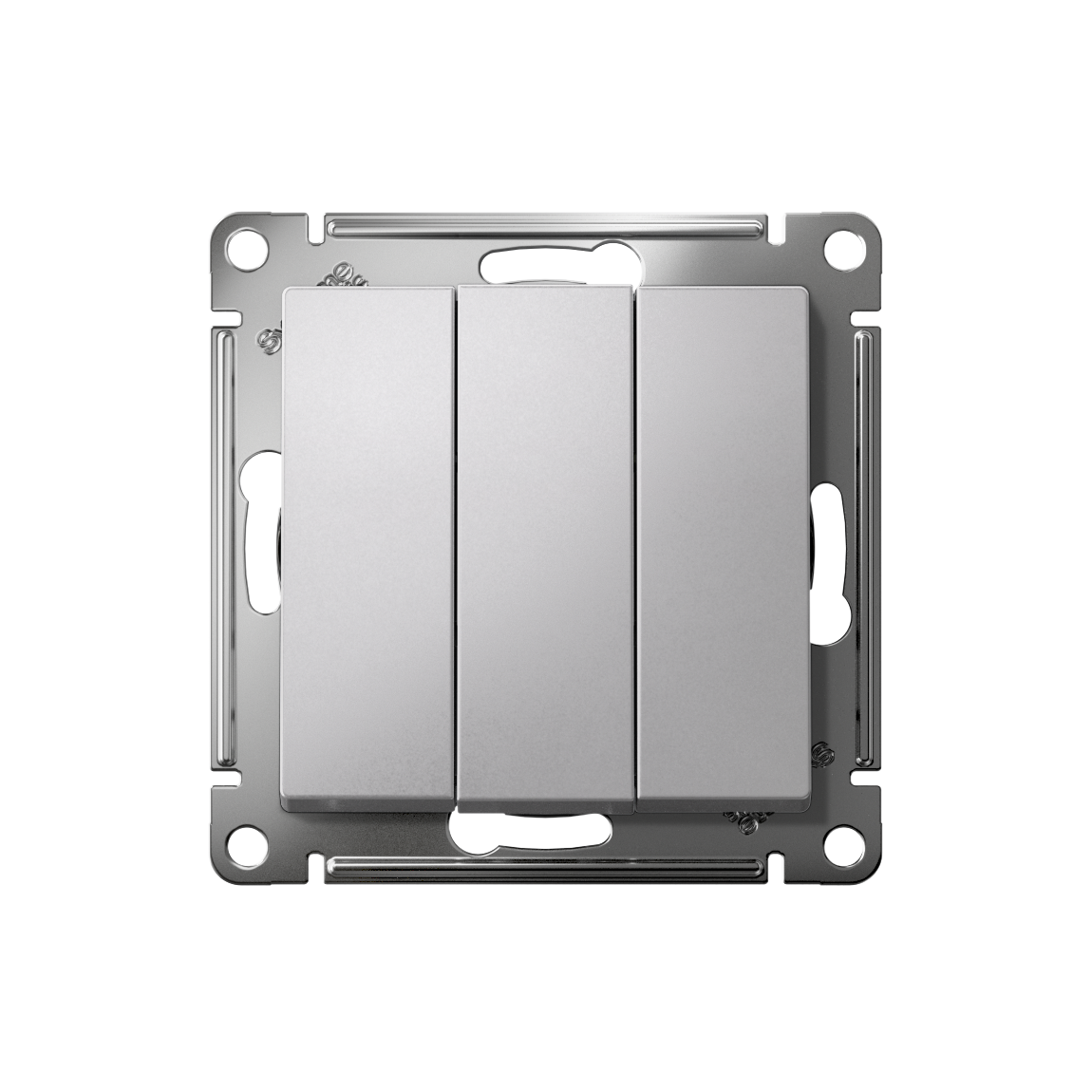 ATLASDESIGN 3-клавишный ВЫКЛЮЧАТЕЛЬ, сх.1+1+1, 10АХ, механизм, АЛЮМИНИЙ