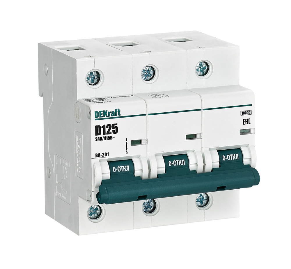 Автоматический выключатель ВА-201 3P 125А D 10кА