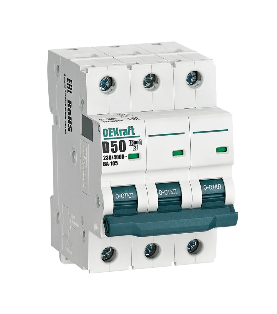 Автоматический выключатель ВА-105 3P 50А D 10кА