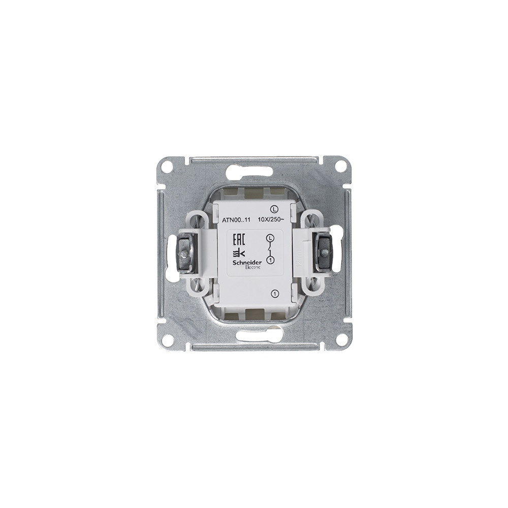 ATLASDESIGN 1-клавишный ВЫКЛЮЧАТЕЛЬ, сх.1, 10АХ, механизм, АЛЮМИНИЙ