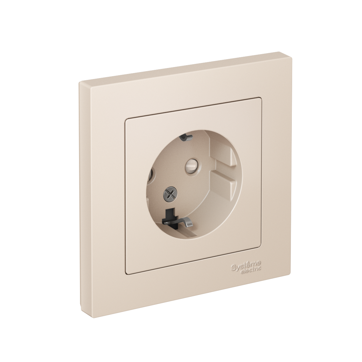 ATLASDESIGN РОЗЕТКА с заземлением со шторками, 16А, в сборе, БЕЖЕВЫЙ