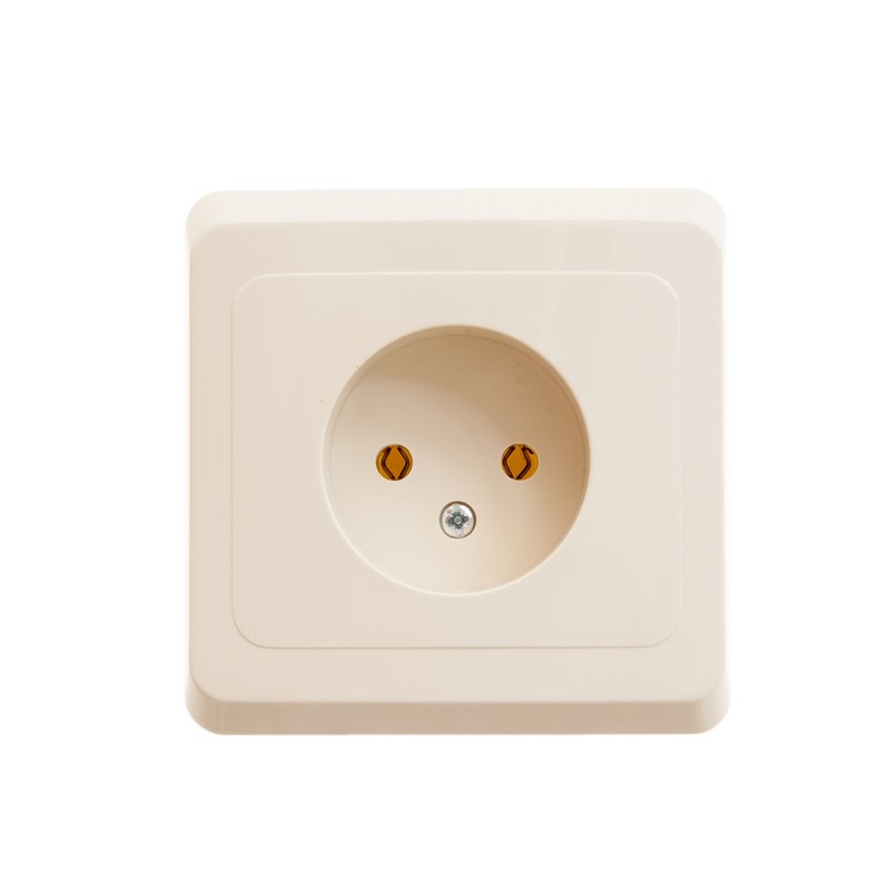 ЭТЮД С/У РОЗЕТКА без заземления без шторок, 16А 250B, КРЕМОВЫЙ