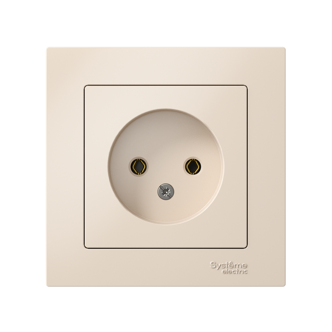 ATLASDESIGN РОЗЕТКА без заземления без шторок, 16А, в сборе, БЕЖЕВЫЙ