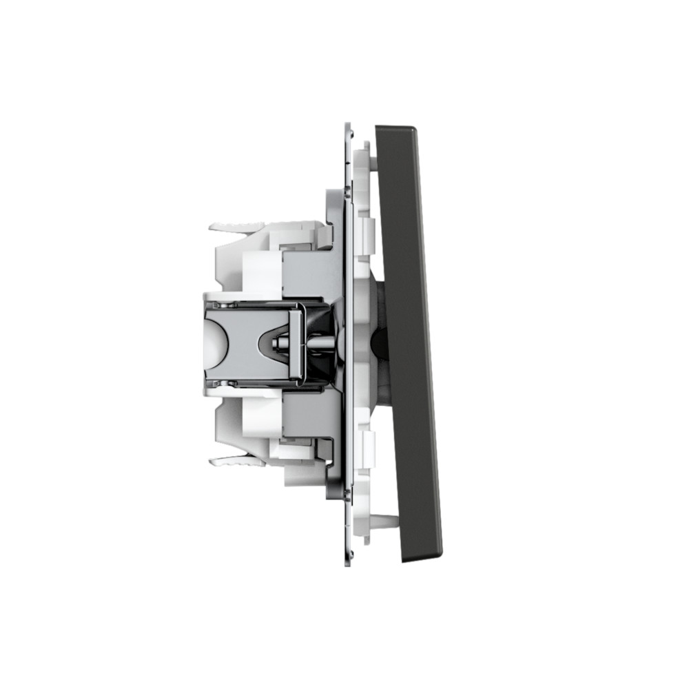 ARTGALLERY 1-клавишный ПЕРЕКЛЮЧАТЕЛЬ, 10АХ, механизм, быстрозажим. клем., БАЗАЛЬТ