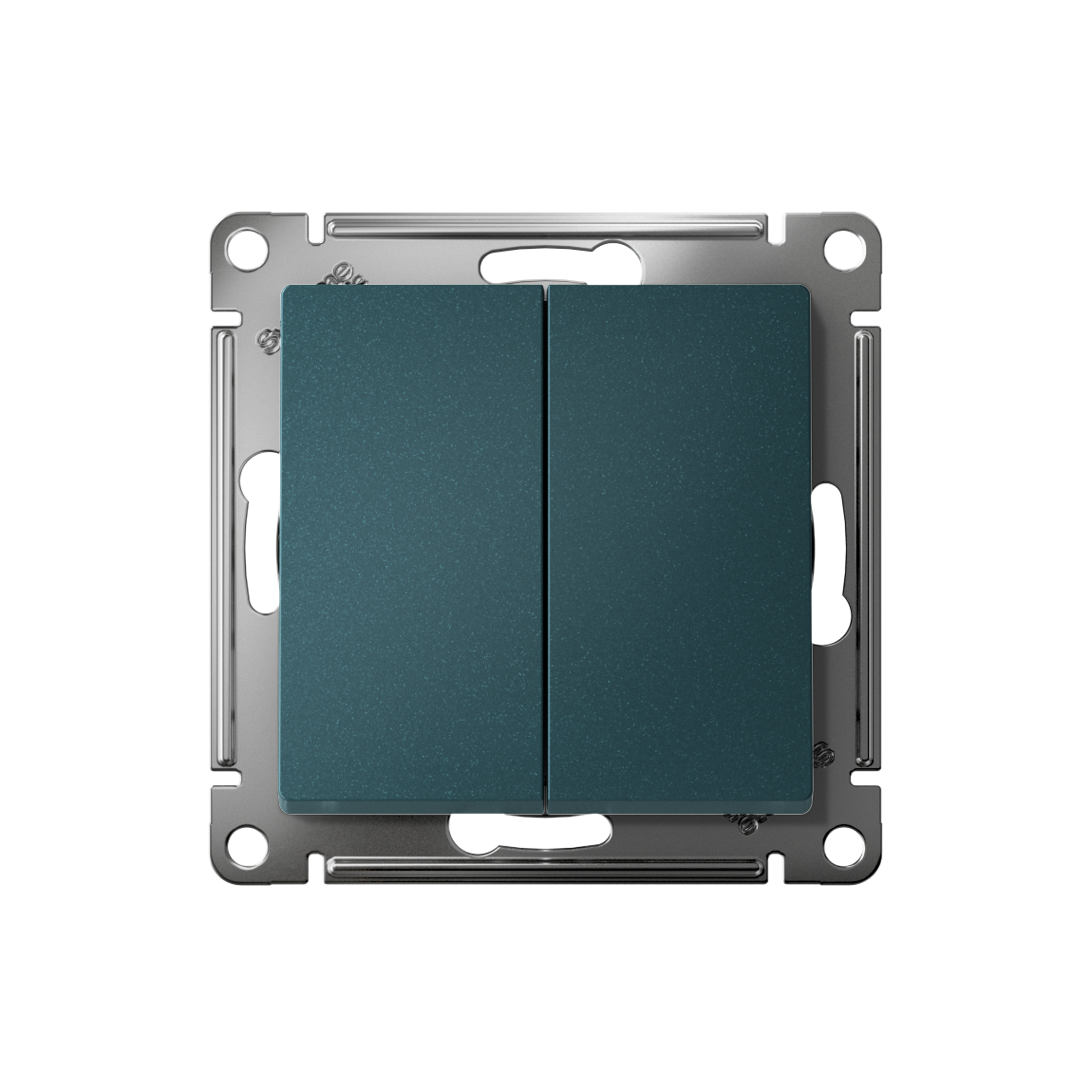 ATLASDESIGN 2-клавишный ПЕРЕКЛЮЧАТЕЛЬ, сх.6+6, 10АХ, механизм, ИЗУМРУД