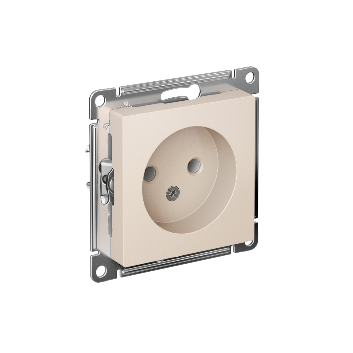 ATLASDESIGN РОЗЕТКА без заземления без шторок, 16А, механизм, БЕЖЕВЫЙ