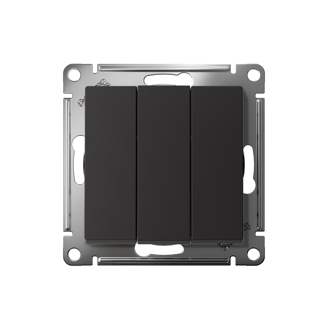 ATLASDESIGN 3-клавишный ВЫКЛЮЧАТЕЛЬ, сх.1+1+1, 10АХ, механизм, КАРБОН