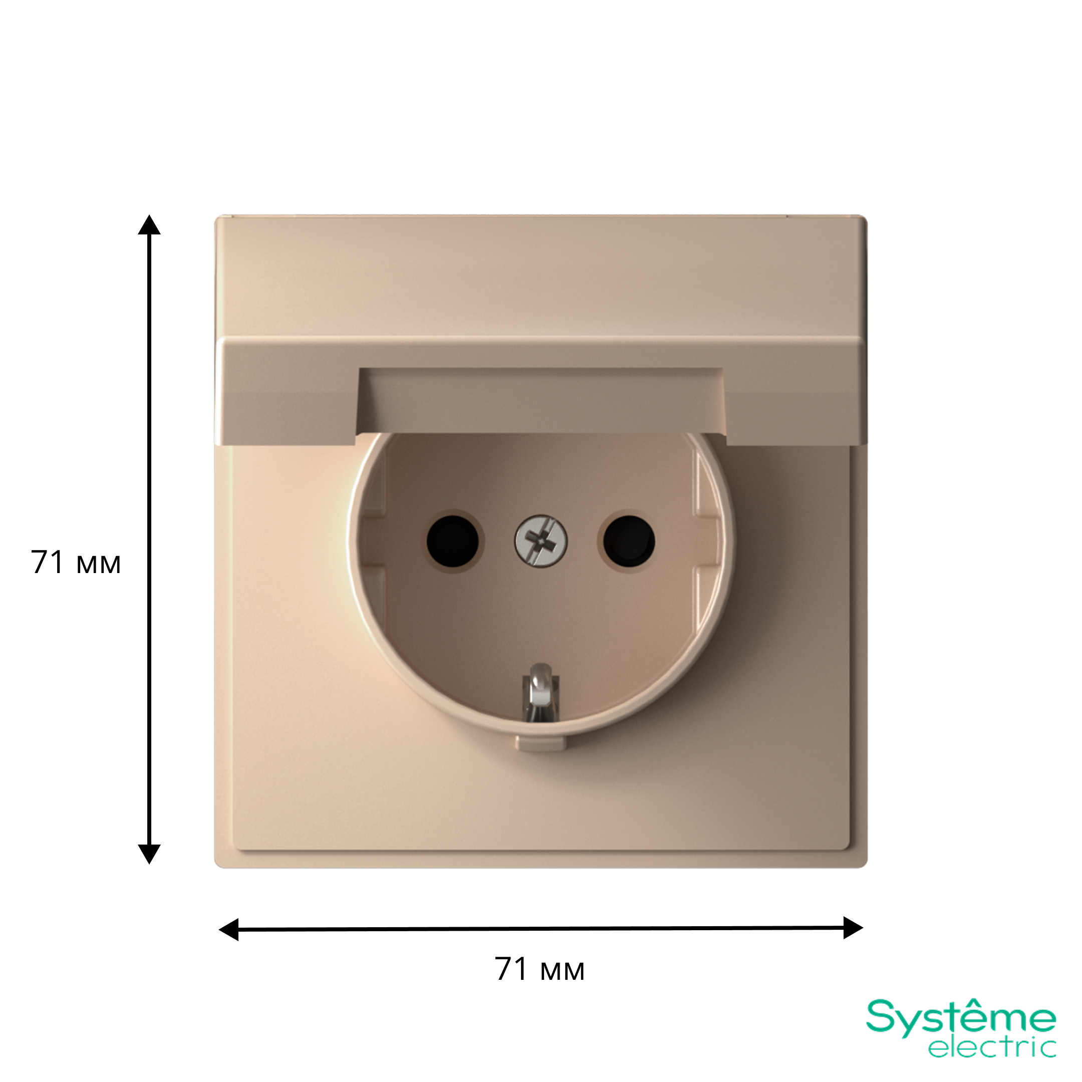 ARTGALLERY РОЗЕТКА с заземл. со шторк. с крышк., 16А, IP20,  механизм, быстрозажим. клем., ПЕСОЧНЫЙ