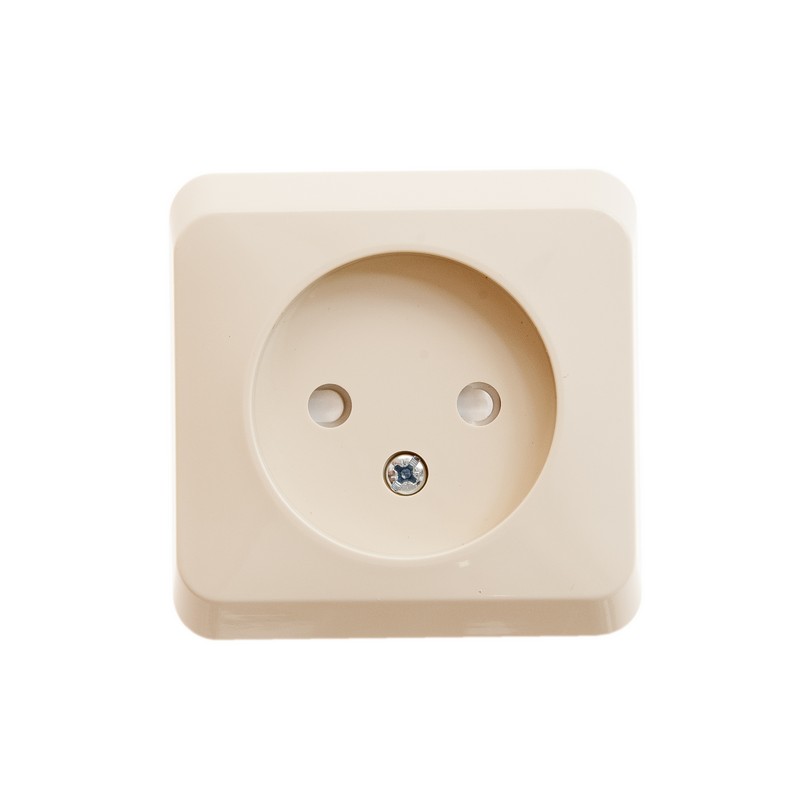 ЭТЮД С/У РОЗЕТКА без заземления со шторками, 16А 250B, КРЕМОВЫЙ