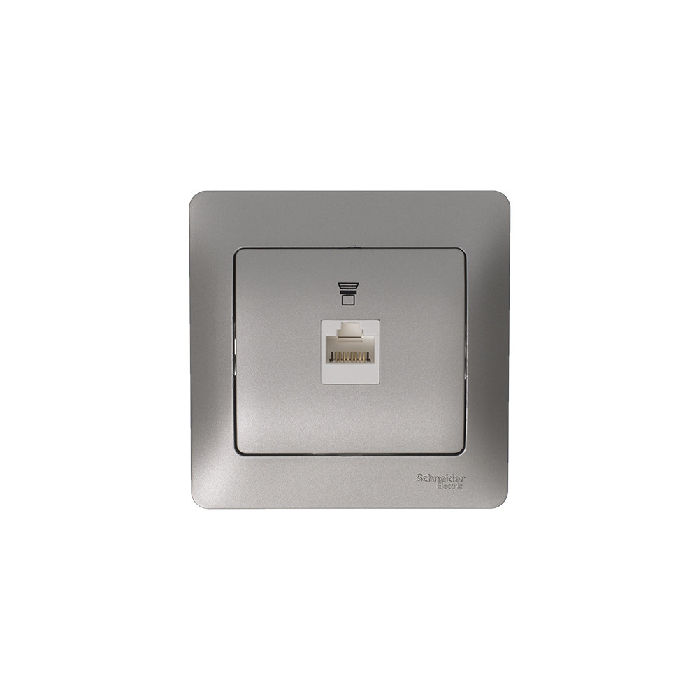 GLOSSA РОЗЕТКА компьютерная RJ45 кат. 5e, механизм, ПЛАТИНА
