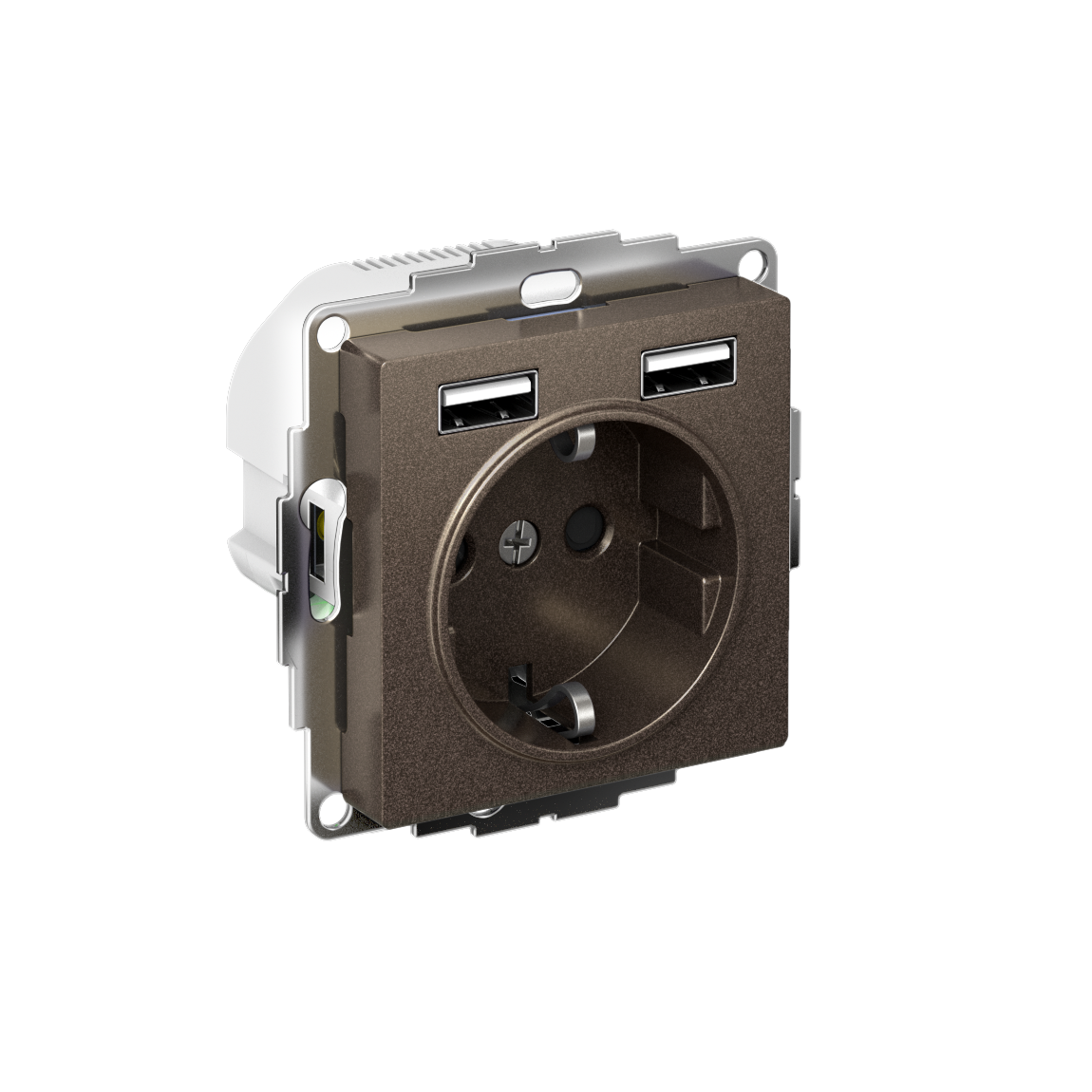 ATLASDESIGN РОЗЕТКА 16А c 2 USB A+A, 5В/2,4А, 2х5В/1,2А, механизм, МОККО