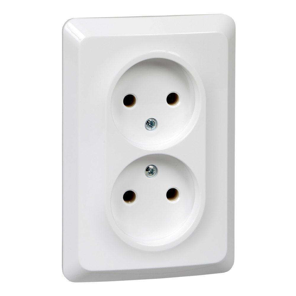 Розетка Schneider Electric ЭТЮД 2х-мест. С/У 16А/250В БЕЛЫЙ