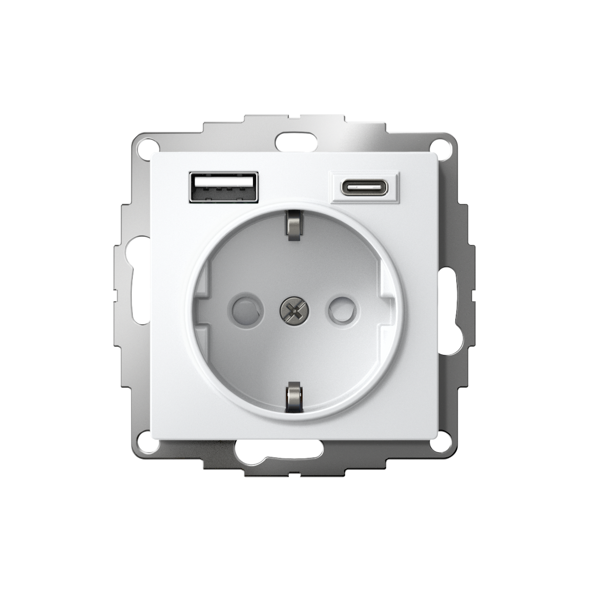 ATLASDESIGN РОЗЕТКА 16А с 2 USB A+C, 5В/2,4А/3,0А, 2х5В/1,5А, механизм, БЕЛЫЙ