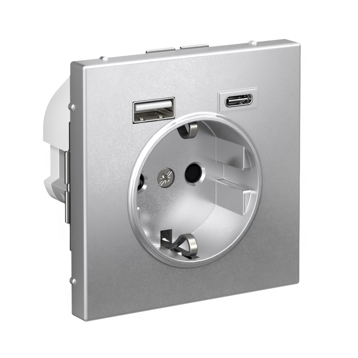 ARTGALLERY РОЗЕТКА 16А с 2 USB A+C, 5В/2,4А/3,0А, 2х5В/1,5А, механизм, АЛЮМИНИЙ