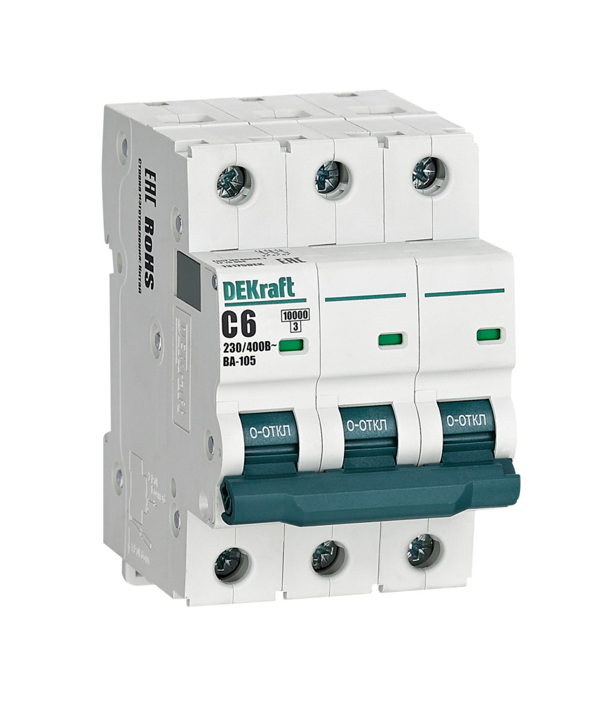 Автоматический выключатель ВА-105 3P 6А C 10кА