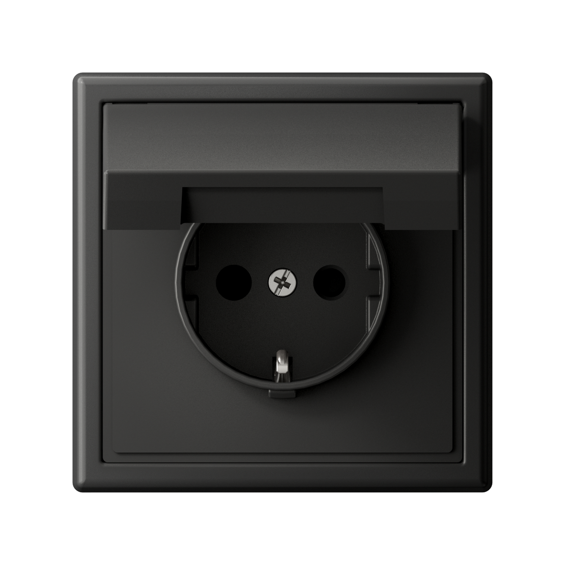 ARTGALLERY РОЗЕТКА с заземл. со шторк. с крышк., 16А, IP20,  механизм, быстрозажим. клем., БАЗАЛЬТ