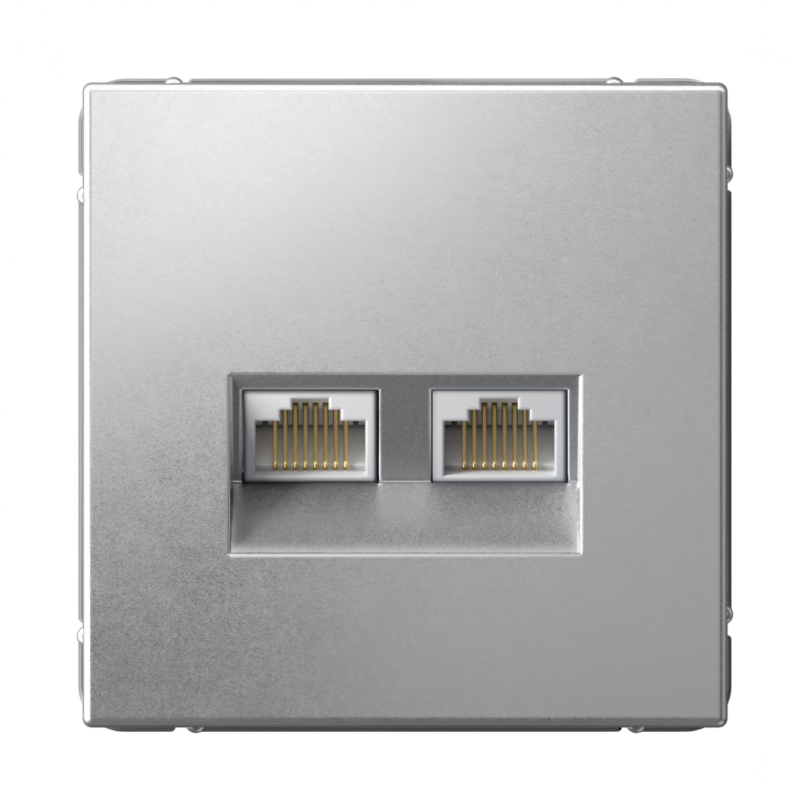 ARTGALLERY РОЗЕТКА двойная компьютерная RJ45+RJ45, кат. 5е, механизм, АЛЮМИНИЙ
