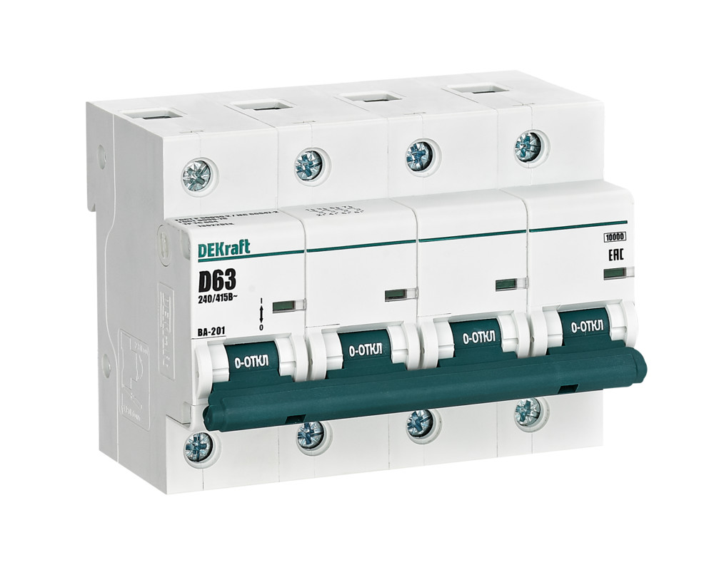 Автоматический выключатель ВА-201 4P 63А D 10кА