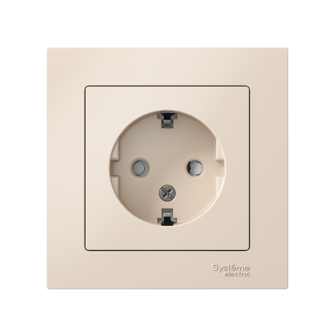 ATLASDESIGN РОЗЕТКА с заземлением со шторками, 16А, в сборе, БЕЖЕВЫЙ