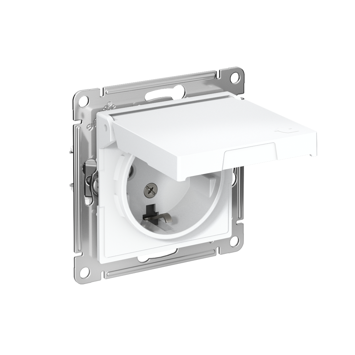 ATLASDESIGN РОЗЕТКА с заземлением со шторками с крышкой, 16А, IP20, механизм, ЛОТОС